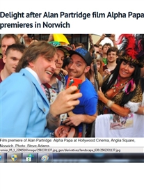 EDP 24 Newspaper 24th July 2013 Film star Alan Partridge & I Famous Zulu Warrior in Norwich