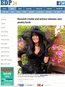 EDP24 14th Dec 2014 Read online http://www.edp24.co.uk/news/norwich_model_and_actress_releases_new_poetry_book_1_3885197