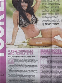 Daily Mirror newspaper me featured in my bikini 24 July 2015